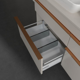 Тумба под раковину Villeroy & Boch Venticello 125,7х50,2 см ДСП мягкий серый/ручка медь A94405VK