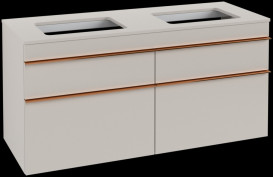 Тумба под раковину Villeroy & Boch Venticello 125,7х50,2 см ДСП мягкий серый/ручка медь A94405VK