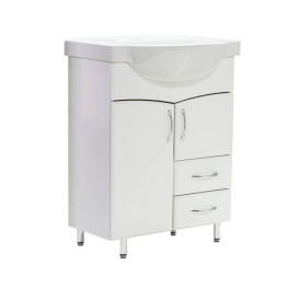 Тумба под раковину Vivia Алекса Д2Ш2 65х32 см комбинируется с раковинами Фрея/Акцент 65 МДФ/ДСП белый А0020174