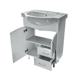 Тумба под раковину Vivia Алекса Д2Ш2 65х32 см комбинируется с раковинами Фрея/Акцент 65 МДФ/ДСП белый А0020174