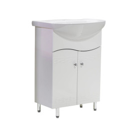 Тумба под раковину Vivia Волна Д2 60х29 см комбинируется с раковинами Либра 60/Солос 56 МДФ/ДСП белый А0020166