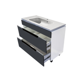 Тумба під раковину Vivia Poli Ш2 100х42 см комбінується з раковиной Frate 100 МДФ/ДСП граніт А0051137