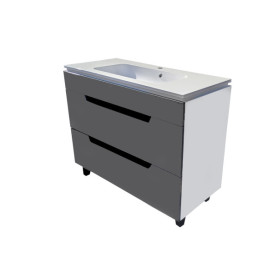 Тумба під раковину Vivia Poli Ш2 100х42 см комбінується з раковиной Frate 100 МДФ/ДСП граніт А0051137