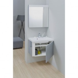 Тумба під кутову раковину підвісна Ravak 10 ° SD 550 R ДСП / МДФ сірий глянець X000000743