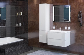 Тумба подвесная Аквародос Акцент 100 см с раковиной Альфа ДСП/МДФ белый глянец АР000040137