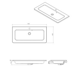 Тумба подвесная Аквародос Акцент 100 см с раковиной Альфа ДСП/МДФ белый глянец АР000040137
