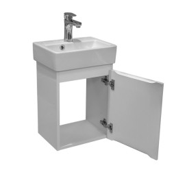 Тумба подвесная Аквародос Акцент 37,5 см с раковиной Mini ДСП/МДФ белый глянец АР000040132
