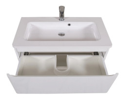 Тумба подвесная Аквародос Акцент 60 см с раковиной Альфа ДСП/МДФ белый глянец АР000040143
