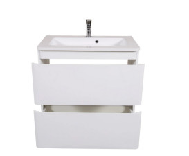 Тумба подвесная Аквародос Акцент 60 см с раковиной Альфа ДСП/МДФ белый глянец АР000040143