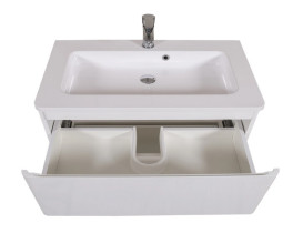 Тумба подвесная Аквародос Акцент 70 см с раковиной Альфа ДСП/МДФ белый глянец АР000040141