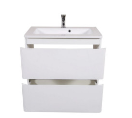 Тумба подвесная Аквародос Акцент 70 см с раковиной Альфа ДСП/МДФ белый глянец АР000040141