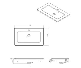 Тумба подвесная Аквародос Акцент 80 см с раковиной Альфа ДСП/МДФ белый глянец АР000040138