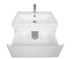 Тумба подвесная Аквародос Акцент Люкс 60 см с раковиной Bar МДФ белый матовый АР000112184