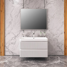 Тумба подвесная Аквародос Акцент Люкс 60 см с раковиной Bar МДФ белый матовый АР000112184