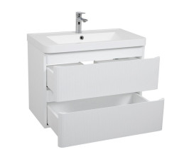 Тумба підвісна Аквародос Акцент Люкс 75 см з раковиною Bar МДФ білий матовий АР000081530