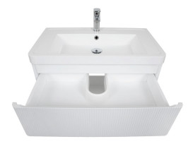 Тумба підвісна Аквародос Акцент Люкс 75 см з раковиною Bar МДФ білий матовий АР000081530