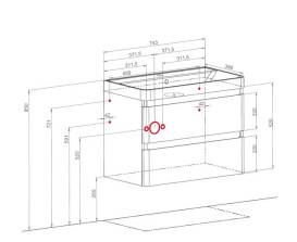 Тумба підвісна Аквародос Акцент Люкс 75 см з раковиною Bar МДФ білий матовий АР000081530