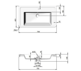 Тумба підвісна Аквародос Акцент Люкс 75 см з раковиною Bar МДФ білий матовий АР000081530