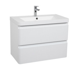 Тумба підвісна Аквародос Акцент Люкс 75 см з раковиною Bar МДФ білий матовий АР000081530