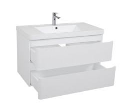 Тумба подвесная Аквародос Акцент Люкс 90 см с раковиной Bar МДФ белый матовый АР000112185