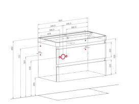 Тумба подвесная Аквародос Акцент Люкс 90 см с раковиной Bar МДФ белый матовый АР000112185