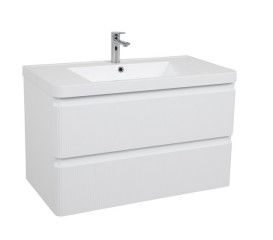 Тумба подвесная Аквародос Акцент Люкс 90 см с раковиной Bar МДФ белый матовый АР000112185