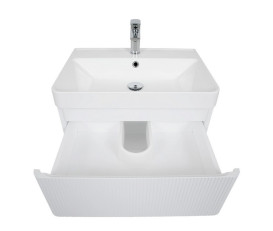 Тумба підвісна Аквародос Акцент Люкс 60 см з раковиною Deep МДФ білий матовий АР000112183