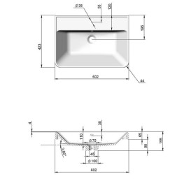 Тумба підвісна Аквародос Акцент Люкс 60 см з раковиною Deep МДФ білий матовий АР000112183