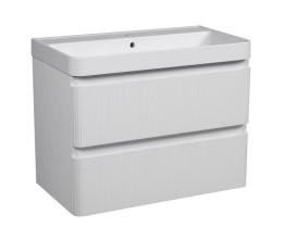 Тумба подвесная Аквародос Акцент Люкс 75 см с раковиной Deep МДФ белый матовый АР000086508