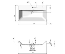 Тумба подвесная Аквародос Акцент Люкс 75 см с раковиной Deep МДФ белый матовый АР000086508