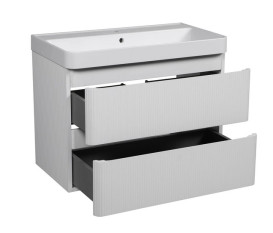 Тумба подвесная Аквародос Акцент Люкс 75 см с раковиной Deep МДФ белый матовый АР000086508