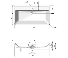 Тумба подвесная Аквародос Акцент Люкс 90 см с раковиной Deep МДФ белый матовый АР000072317