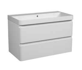 Тумба подвесная Аквародос Акцент Люкс 90 см с раковиной Deep МДФ белый матовый АР000072317