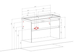 Тумба подвесная Аквародос Элит 100 см с раковиной Elite ДСП/МДФ белый мат АР000040368