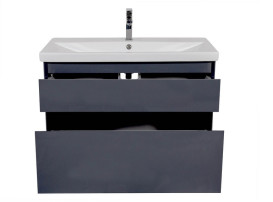 Тумба підвісна Аквародос Еліт 100 см з раковиною Elite ДСП/МДФ графіт глянець АР000049079
