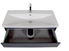 Тумба підвісна Аквародос Еліт 100 см з раковиною Elite ДСП/МДФ графіт глянець АР000049079