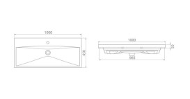 Тумба підвісна Аквародос Еліт 100 см з раковиною Elite ДСП/МДФ графіт глянець АР000049079