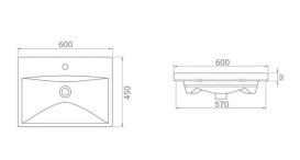 Тумба підвісна Аквародос Еліт 60 см з раковиною Elite ДСП/МДФ білий мат АР000040370
