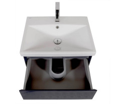 Тумба подвесная Аквародос Элит 60 см с раковиной Elite ДСП/МДФ графит глянец АР000049081