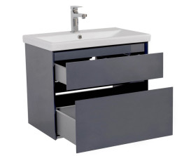 Тумба подвесная Аквародос Элит 70 см с раковиной Elite ДСП/МДФ графит глянец АР000049083