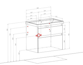 Тумба подвесная Аквародос Элит 70 см с раковиной Elite ДСП/МДФ графит глянец АР000049083