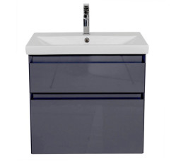 Тумба подвесная Аквародос Элит 70 см с раковиной Elite ДСП/МДФ графит глянец АР000049083
