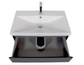 Тумба подвесная Аквародос Элит 80 см с раковиной Elite ДСП/МДФ графит глянец АР000049085