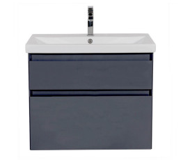 Тумба подвесная Аквародос Элит 80 см с раковиной Elite ДСП/МДФ графит глянец АР000049085