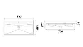 Тумба підвісна Аквародос Еліт 80 см із раковиною Elite ДСП/МДФ мокко АР000049104