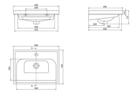 Тумба підвісна Аквародос Інфініті 60 см з раковиною Elite ДСП/МДФ білий АР000041823