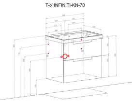 Тумба підвісна Аквародос Інфініті 70 см з раковиною Elite ДСП/МДФ білий АР000041824
