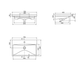 Тумба підвісна Аквародос Інфініті 70 см з раковиною Elite ДСП/МДФ білий АР000041824