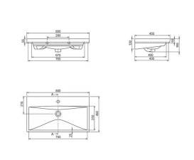 Тумба підвісна Аквародос Інфініті 80 см з раковиною Elite ДСП/МДФ білий АР000041825