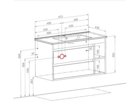 Тумба подвесная Аквародос Шельф 100 см с раковиной Arte ДСП нордленд АР000082703